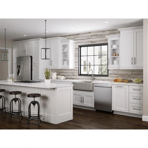 Home Decorators Collection Newport Pacific White Plywood Shaker Assembled Wall Kitchen Cabinet ...