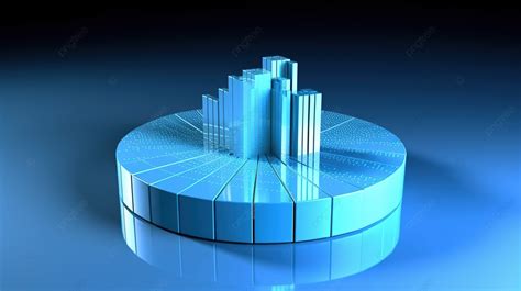 3d Illustration Of Business Presentation Analyzing White Graph Chart On Blue Background, Graph ...
