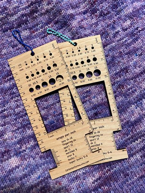 Knitting tool Needle Gauge Swatch Gauge Knitting ruler WPI | Etsy