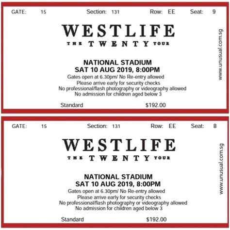 Westlife Concert Tickets, Tickets & Vouchers, Event Tickets on Carousell