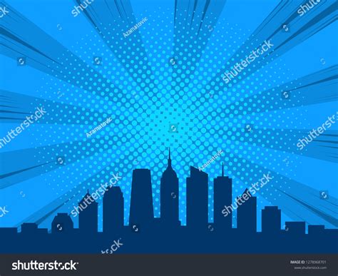 City Skyline Comic Book Style Illustration Stock Vector (Royalty Free ...