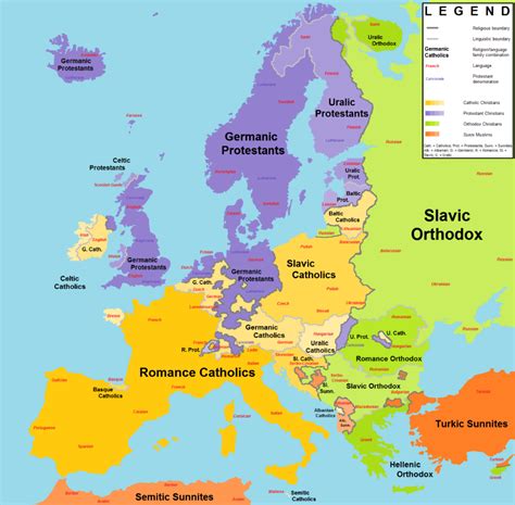 Religions and Languages of Europe | Map, Geography map, History geography