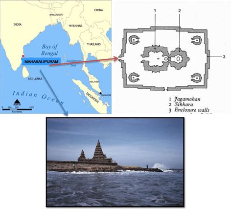 Location and plan map of Shore Temple, Mahabalipuram. | Download ...