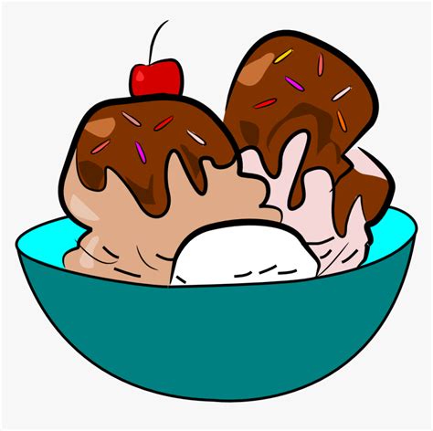 Clip Art Free Ice Cream Cartoon - Bowl Of Ice Cream Clipart, HD Png Download - kindpng