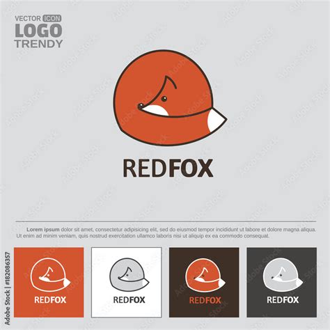 Logo with red fox. Stock Vector | Adobe Stock