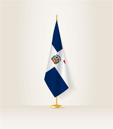 Dominican Republic flag on a flag stand. 27264076 Vector Art at Vecteezy