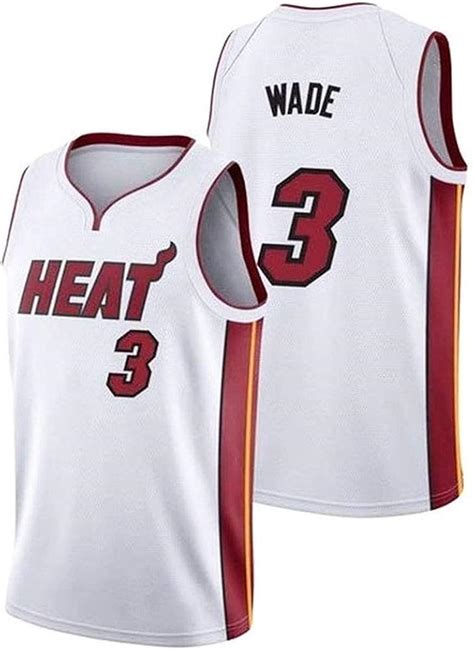 NBA Men Miami Heat 3# Wade Basketball Jersey, Retro Fitness Tank Top ...