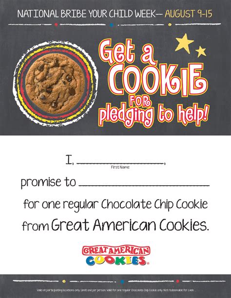 Kids enjoy a free cookie at Great American Cookies | American cookie, Coupon apps, Cookies