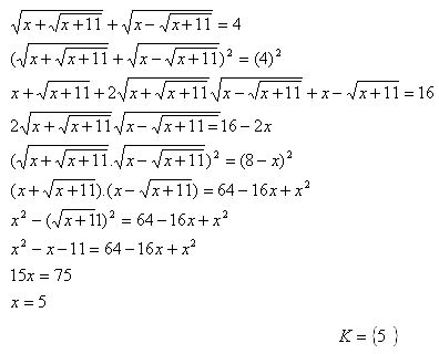 Irrational Equations – examples of problems with solutions