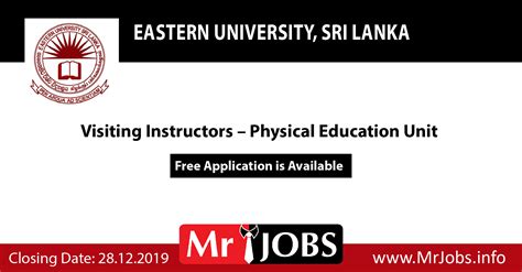 Visiting Instructors – Eastern University, Sri Lanka