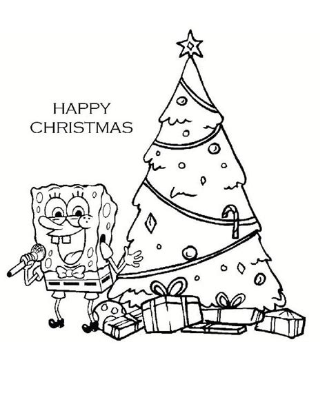 Christmas Tree SpongeBob Coloring Page - Free Printable Coloring Pages ...