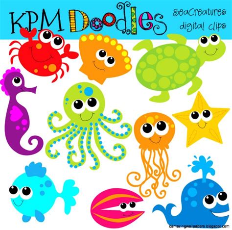 Awesome baby sea animals clipart | Clip art, Sea creatures, Digital clip art