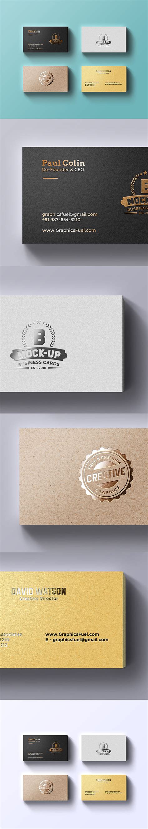 Free Foil Business Cards Mock-up - Free Mockup ZoneFree Mockup Zone