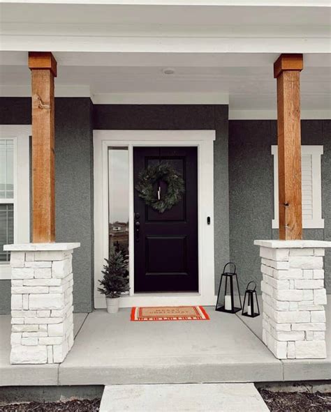 Front Porch Ideas with Stone Columns - Soul & Lane