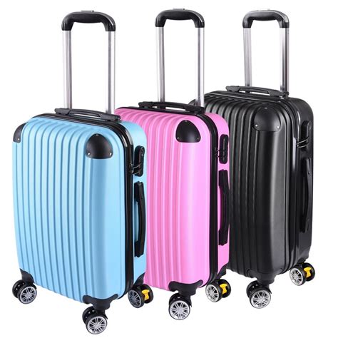 20" Travel Luggage Carry On Bag Trolley Fashion Suitcase ABS 360 ...