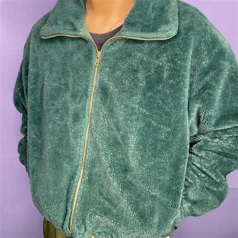 Dark Green Faux Fur Coat 🐢 Size: Large (Fits... - Depop