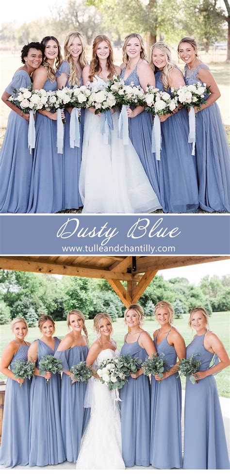 Classic Dusty Blue Wedding Color Ideas and Bridesmaid Dresses - Tulle ...