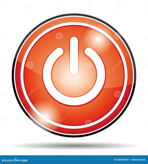 Red Electrical Power Off Button Icon. Stock Vector - Image: 50460526