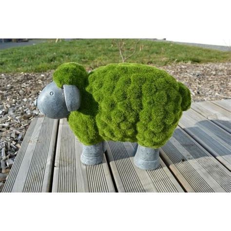 MUNDUS Décoration mouton Molly en plastique 38x14,5x26 cm - Gris et vert - Cdiscount Jardin