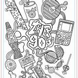 Coloring Book For Adults Color The Decades 50s 2000  Illustration Or sketch template