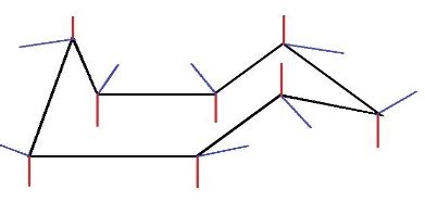 How do I draw the axial and equatorial bonds in a cyclooctane?