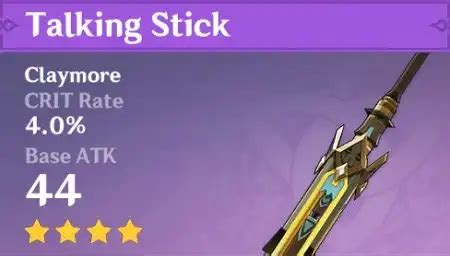 Talking Stick - Genshin Impact Battle Pass Claymore - Irvgame.com