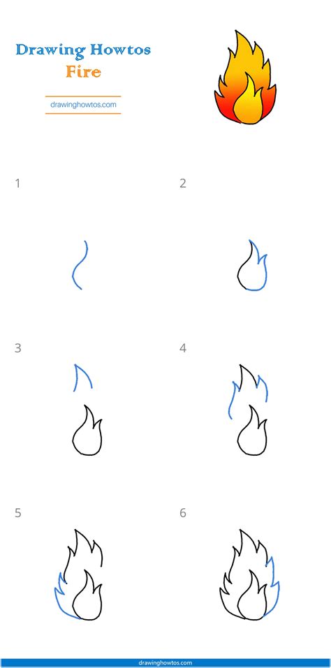 How to Draw Fire - Step by Step Easy Drawing Guides - Drawing Howtos