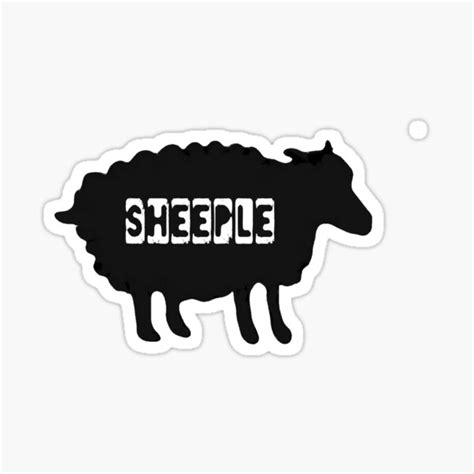 "Sheeple Sheep black humor meme" Sticker for Sale by PlanetMonkey ...