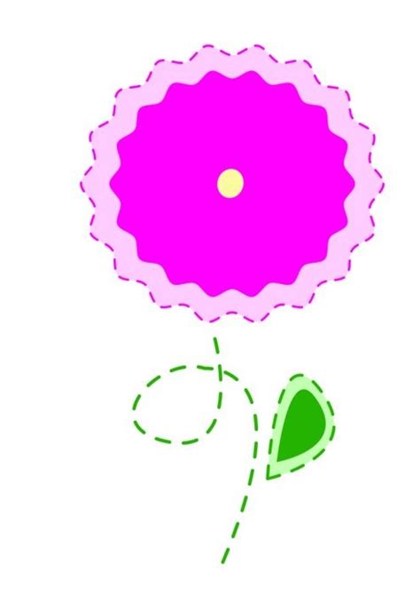 Beautiful colorful drawing of the ornamental pink flower with the green ...