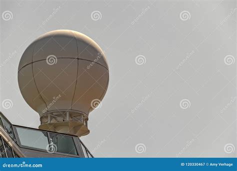 Radar Installation of a Cruise Ship Stock Image - Image of blue, radio: 120330467