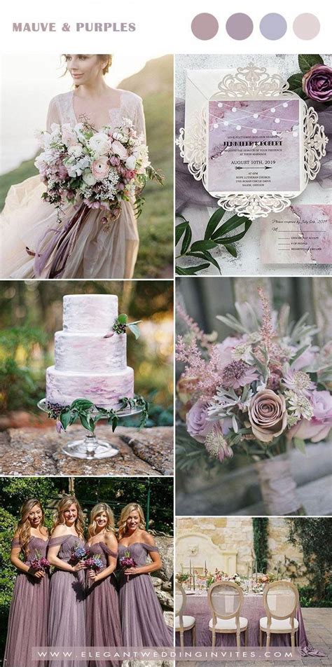 watercolor mauve and purple fall and winter wedding color inspiration # ...