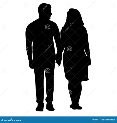 Silhouette Couple Holding Hands