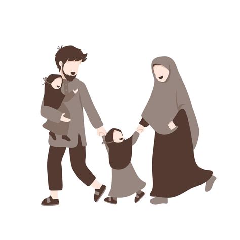 Muslim family illustration 12387650 Vector Art at Vecteezy