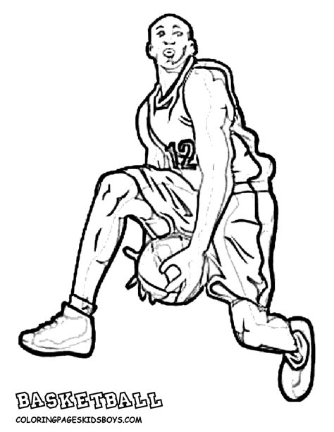 Free Coloring Pages Basketball Players