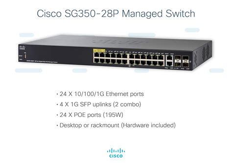 NEW Cisco SG350-28-K9-NA 28-Port Gigabit Managed Switch Networking US ...