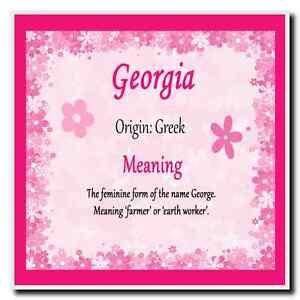 Georgia Personalised Name Meaning Coaster | eBay