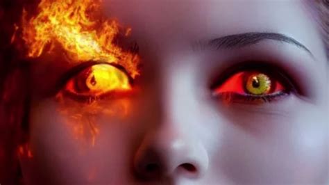 Female demon eyes of burning fire loopin... | Stock Video | Pond5