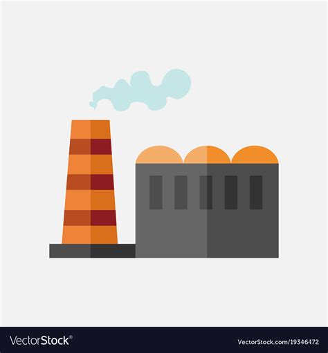 Simple flat style factory building mining graphic Vector Image