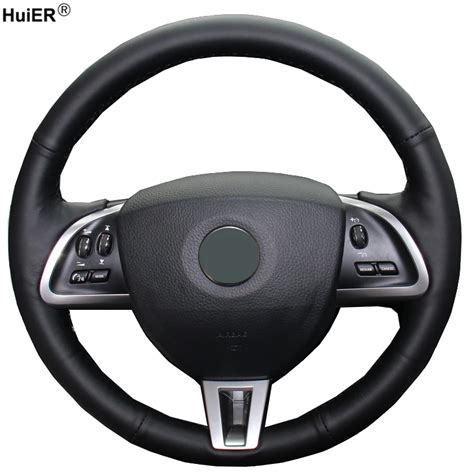 HuiER Hand Sewing Car Steering Wheel Cover Microfiber Leather For Jaguar XF XF S XF Sportbrake ...