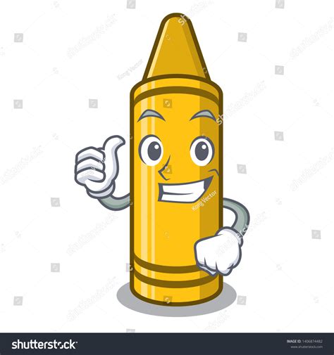 Thumbs Yellow Crayon Cartoon Shape Stock Vector (Royalty Free ...