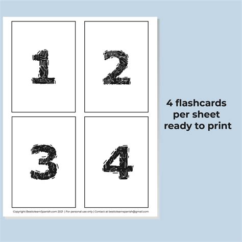 Black and White Numbers Flashcards 1-20 With Bilingual List - Etsy