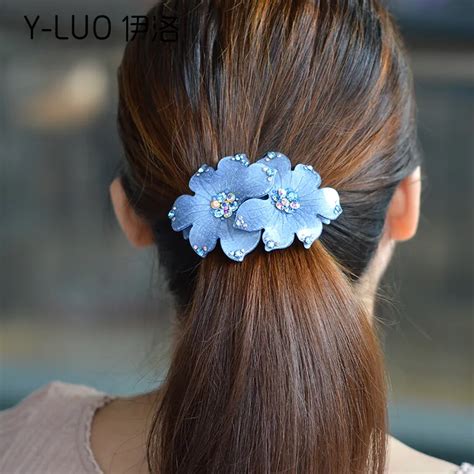 Women Hair Accessories Barrette Flower Hair Band Vintage Arcylic ...