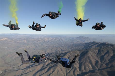 Free Images : group, people, jump, formation, high, flight, extreme sport, thrill, parachute ...