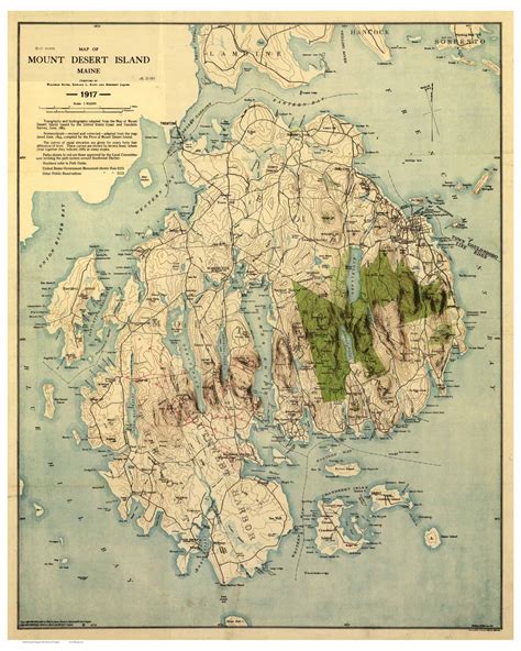 Acadia National Park on the Map – 1776-1960 (Old Maps of Mount Desert ...