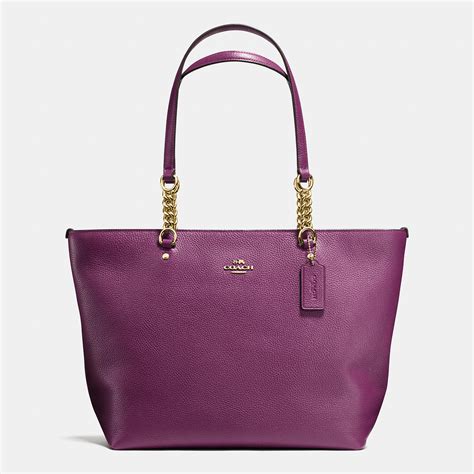 Lyst - Coach Sophia Tote In Pebble Leather in Metallic