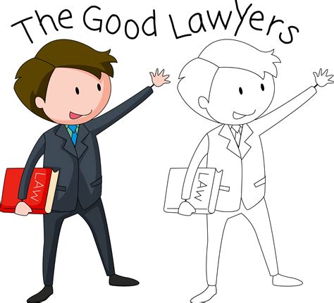 A doodle lawyer character 519383 Vector Art at Vecteezy