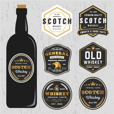 Vintage Premium Whiskey Brands Label Design 211242 Vector Art at Vecteezy