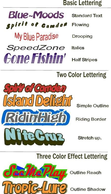 Streetglo Boat lettering name reflective decals and letters. Design your boat name or boat ...