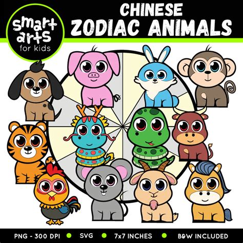 Chinese Zodiac Animals Clip Art - Educational Clip Arts and Bible Stories