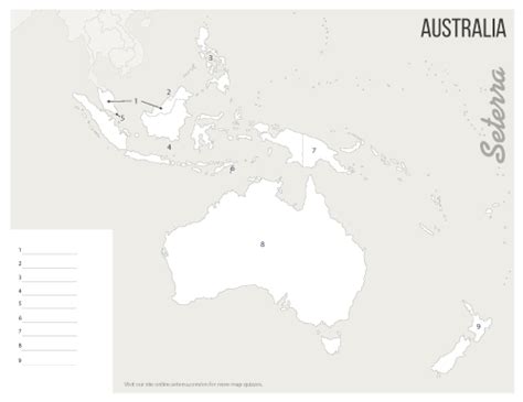 Australia: Surrounding Countries Printables - Seterra